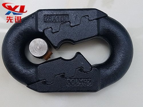 Arc tooth link for slag scooping machine chain